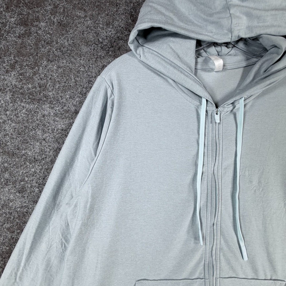 Fabletics Full Zip Hoodie Womens L Light Blue Modern Lightweight Comfort Stretch - Picture 8 of 16
